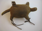 Hand Made Native American Beaded Leather Turtle Amulet   2  Fetish  Vintage