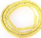 Old Yellow Czech Matched Strand Bohemian Glass Rondelle Trade Beads 
