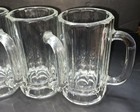 Set Of 4 Thick Heavy Libbey 16oz 10 Panel Beer Mugs Clear Glass Root 6    Nice A
