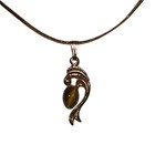 Vintage Rodell 1 20 12k Gold Filled Tiger s Eye Dolphin Pendant Necklace