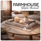 Besti Rustic Vintage Food Serving Trays Set Of 2 Wooden Metal Handles Farmhouse 