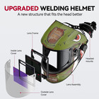 Arccaptain Large Viewing Welding Helmet True Color Auto Darkening Solar Powered