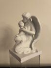 Vintage Fine Porcelain Guardian Angel With Child Baby White Teleflora