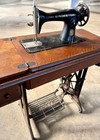 Singer Antique Foot Pedal Sewing Machine Black Wooden Collectible