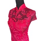 Traditional Red Embroidered Cheongsam  Qipao Dress  Mandarin Collar  Medium