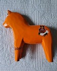 Ikea Dala Horse Orange Rose Mama Tattoo Earring Punk Vintage Large Wood Swedish 
