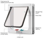 4-way Locking Pet Door Cat Dog Flap Automatic Silent Door Window Wall Large