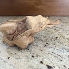 Carved Burl Wood Knot Elephant Head Art Sculpture Trunk Up 6  Figure