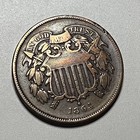 1864 Large Motto 2 Cent Piece Great Coin Original With Xf Details