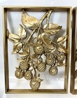 2 Vintage Syroco Wall Plaques Wood Hanging Mid Century Modern Cherries Grapes Us