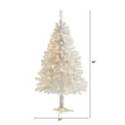 4 Ft  Pre-lit White Artificial Christmas Tree With 100 Clear Led Lights