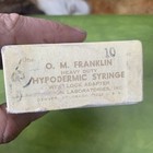 Antique O m  Franklin Serum Company 10cc Heavy Duty Syringe Medical Display Box