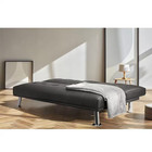 Black 66 In  Faux Leather Upholstered Convertible Folding Futon Sofa Bed 2 Cupho