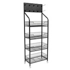 Mobile Retail Display Rack Snack Storage Organizer Basket Stand Cart hook