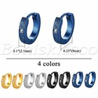 Men s Women s Stainless Steel Rhinestone Huggie Hinged Hoop Earrings Ear Studs