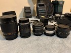 Mixed Lot Of Camera Lens  Flashes  Filters  Batteries  Cases Canon Nikon Vivitar