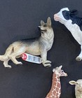Lot Of 8 Schleich Wild Farm Animals Cow  Dog  Giraffe  Deer  Sheep  Zebra  Tiger