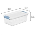 Sterilite 6 Qt  Plastic Stackable Storage Box With Latching Lid  Clear  12 Pack 