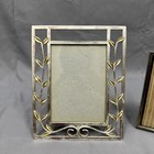 Lot Of 3 Vintage Mcm Metal Picture Frames Silver Gold Brass Tones Various Sizes