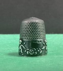 Antique 1905 Signed Sterling Silver Cherub Garland Sewing Thimble Simons Bros 10