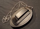Conceal Carry Badge With Leather Case   Clip  Chain  gold 