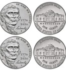             2026 P d Jefferson Nickels America 250th Semiquincentennial 2 Rolls Bu Unc