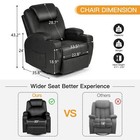 Massage Heated Rocker Recliner Chair Home Theater Lounge Seat W cup Holder