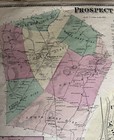 Naugatuck Prospect Oxford  Ct 1868 Antique Colored Map  Shows Homeowners Names 