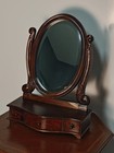 Vintage Mahogany 3 Drawer  Vanity Dresser Top Shaving Tilt Oval Mirror 