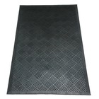 Rubber-cal Dura-scraper Checkered Commercial Entrance Mat 3 8 x3 x5  Black