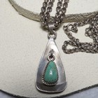 1930s Vintage Taxco Mexico Hefty Silver   Turquoise 31  Necklace 145g