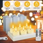 Set Of 6 Rechargeable Flameless Flickering Led Candles Tea Lights Remote Control