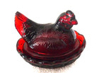 Westmoreland Glass Red  3  Hen On A Nest