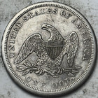1860-o  1 Seated Liberty Silver Dollar  Obverse Polished