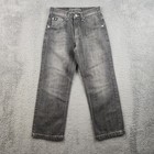 Vintage Southpole 4180 Jeans Kid s Size 8 Black Y2k Baggy Wide Leg Hip Hop 24x24