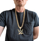 Wwe Gem Necklace Gold Bling Pro-wrestling Logo Hip Hop Pendant   28  Chain