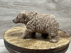 Vintage Brown Bear Figure Handmade Ceramic Made In Usa Wild Animal Statue Decor