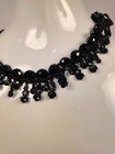 Antique Victorian 19th C Black Jet Bead Choker Necklace  