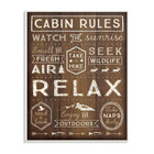 The Stupell Home Decor Collection Outdoors Cabin Rules Wall Plaque Art 10 X 1   