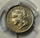 1886 3-cent Nickel - Pcgs Pr64- Proof  rare Us Coin  Philadelphia Mint