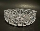 Vintage Large Lead Crystal Hand Cut Clear Glass Cigar Cigarette Ashtray Italy