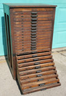 Hamilton 24 Drawer Typeset Or Blueprint Printers Cabinet Antique Solid Wood
