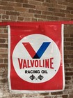 Vintage 20    Valvoline Banner Checkered Flags String Of Pennants Older Logo Sign
