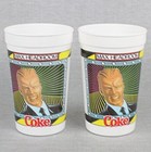 Coca Cola Coke Max Headroom Plastic Advertising Cups X2 Catch The Wave Nos 1980s