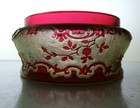 Baccarat Cranberry Cut To Cameo Clear Jar American Brilliant Cut Glass Era Abp