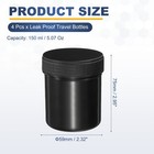 Wide Mouth Lab Reagent Bottles 150ml  5oz   4 Pcs Sample Bottles  Black