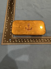 Brass And Copper Sailor s Chewing Tobacco Tin  Snuff Box  Anchor Decorated