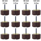 12 Pack     Shank Flap Wheel Assortment  Includes 40  60  80    120 Grit 2   1      