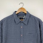 O neill Short Sleeve Button Shirt Men s Size Xl Gray Plaid Embroidered Logo Y2k