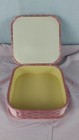 Vintage Mcm Quilted Dresser Vanity Box Pink Satin Glove Handkerchief Storage
